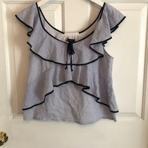 J. Crew blouse, seer sucker pattern